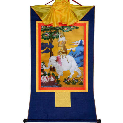 Four Harmonious Animal Brothers - Tibetan thangka painting, view 9