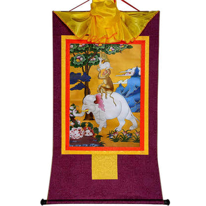Four Harmonious Animal Brothers - Tibetan thangka painting, view 11