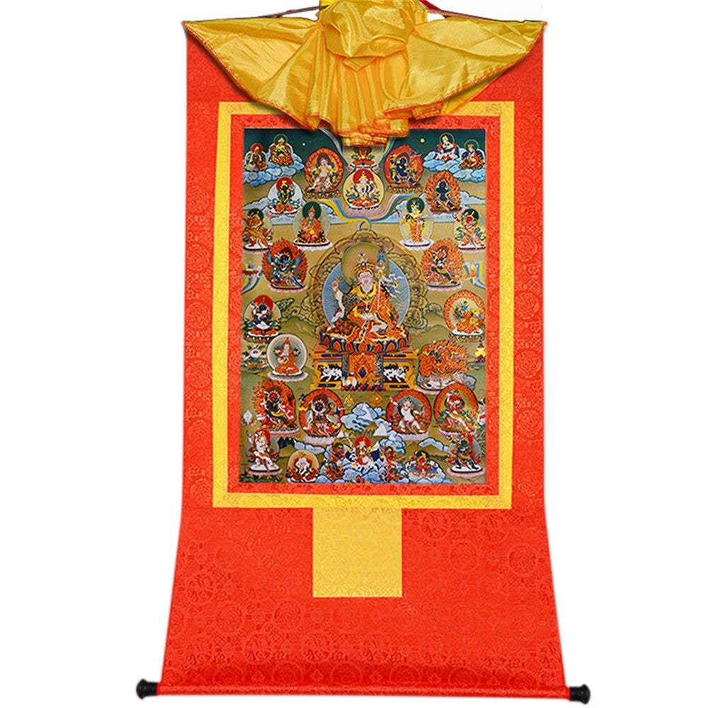 Gandhanra-Tibetan-Thangka-Art-GuruRinpoche-Padmasambhava-and-Deities-of-Nyingma-School