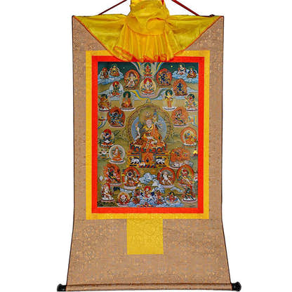 Guru Rinpoche and Deitiesof Nyingma School - Tibetan thangka painting, view 7