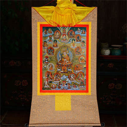 Guru Rinpoche and Deitiesof Nyingma School - Tibetan thangka painting, view 8