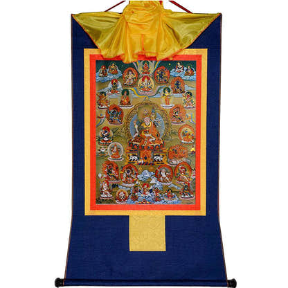 Guru Rinpoche and Deitiesof Nyingma School - Tibetan thangka painting, view 9