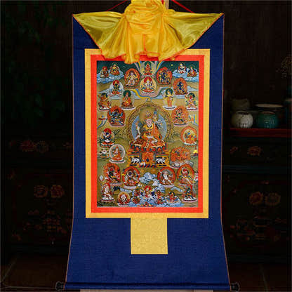 Guru Rinpoche and Deitiesof Nyingma School - Tibetan thangka painting, view 10