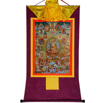 Guru Rinpoche and Deitiesof Nyingma School - Tibetan thangka painting, view 11
