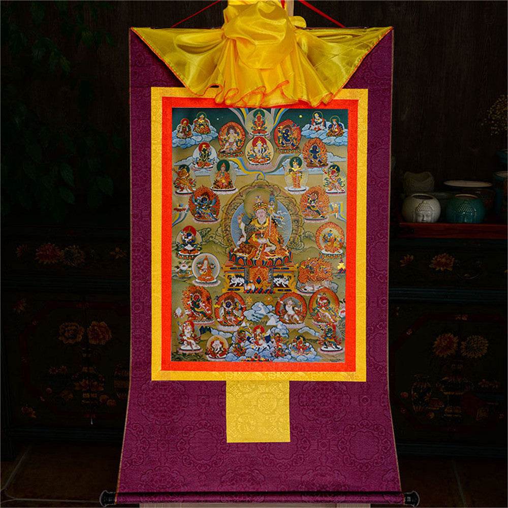 Guru Rinpoche and Deitiesof Nyingma School - Tibetan thangka painting, view 12