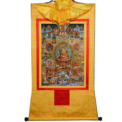 Guru Rinpoche and Deitiesof Nyingma School - Tibetan thangka painting, view 14