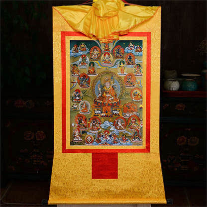 Guru Rinpoche and Deitiesof Nyingma School - Tibetan thangka painting, view 15