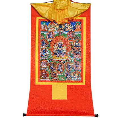 ནག་པོ་ཆེན་པོ། Mahakala - Tibetan thangka painting, view 15