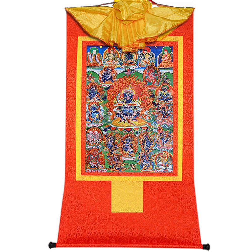 ནག་པོ་ཆེན་པོ། Mahakala - Tibetan thangka painting, view 15