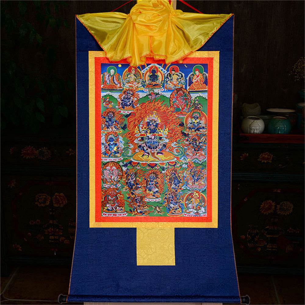 ནག་པོ་ཆེན་པོ། Mahakala - Tibetan thangka painting, view 10