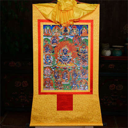 ནག་པོ་ཆེན་པོ། Mahakala - Tibetan thangka painting, view 14