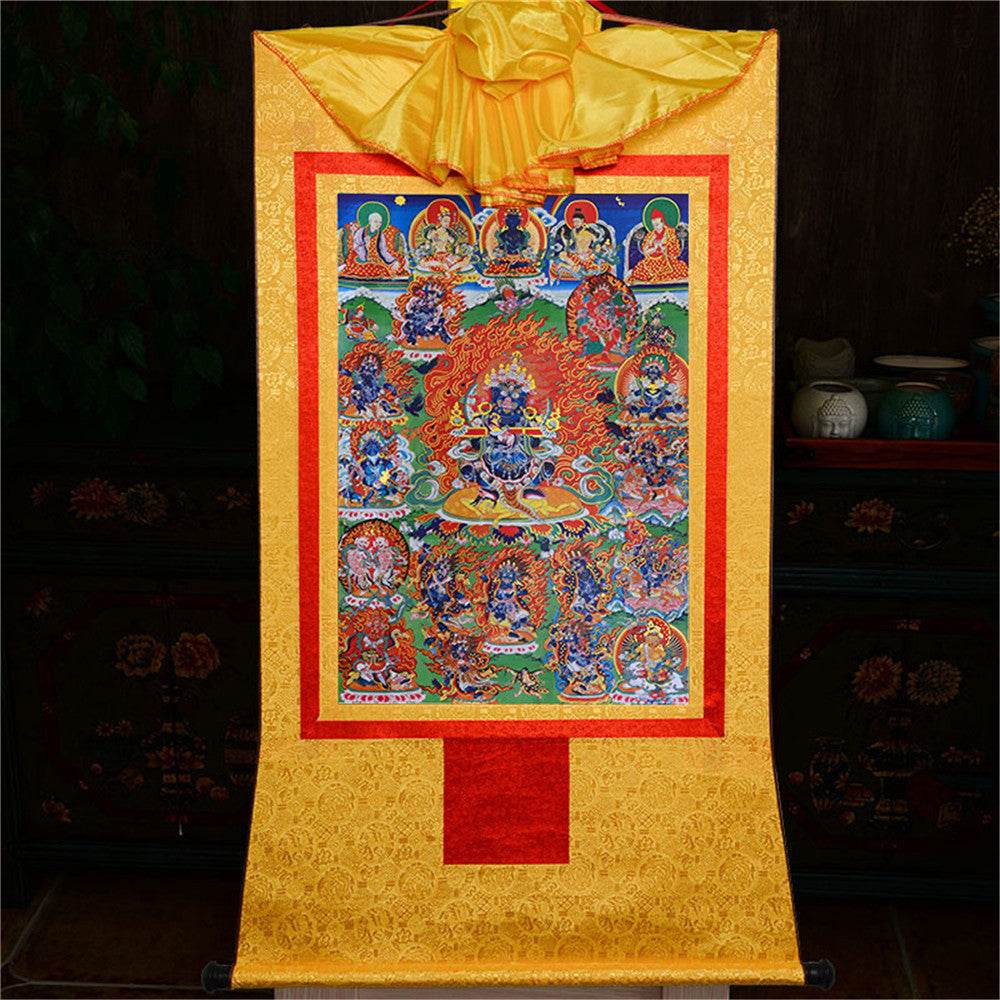 ནག་པོ་ཆེན་པོ། Mahakala - Tibetan thangka painting, view 14