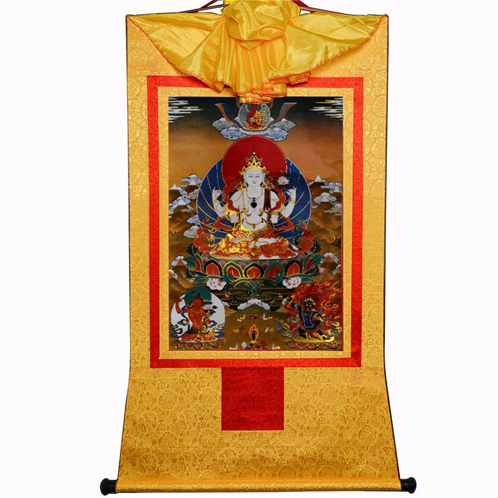 Chenrezig - Tibetan thangka painting, view 14