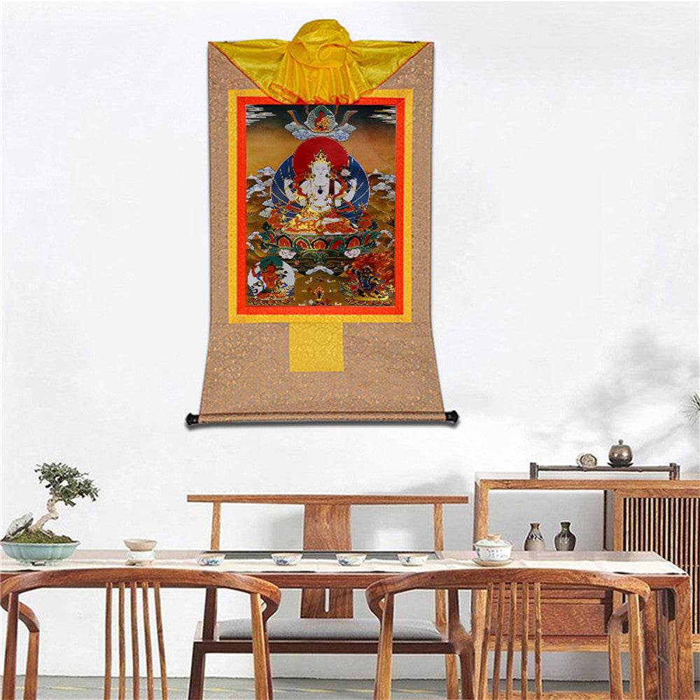 Chenrezig - Tibetan thangka painting, view 7