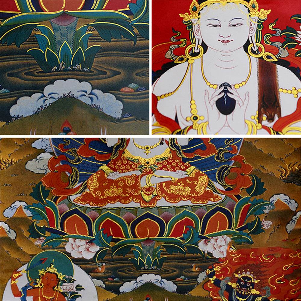 Chenrezig - Tibetan thangka painting, view 17