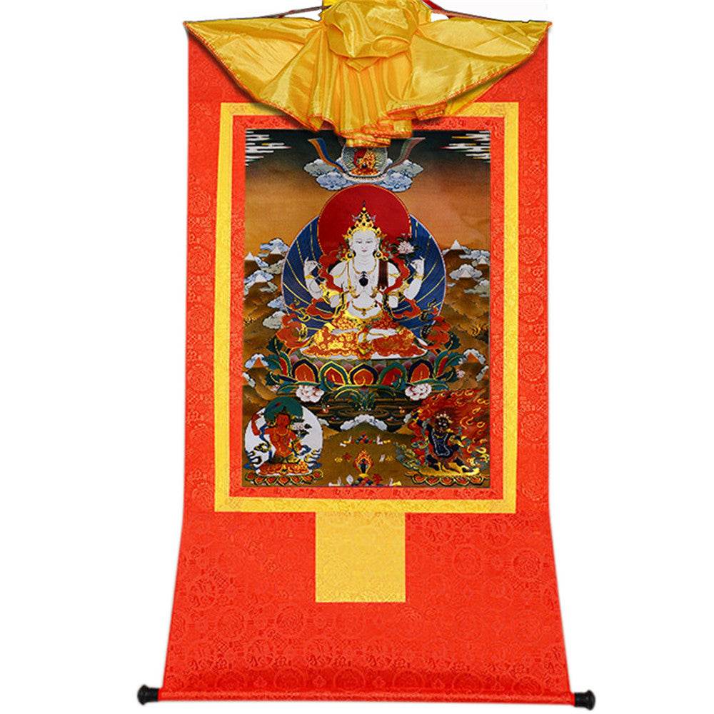 Chenrezig - Tibetan thangka painting, view 16