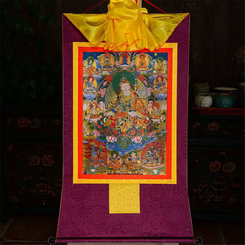 Eight Manifestations of Guru Rinpoche - Tibetan thangka painting, view 12