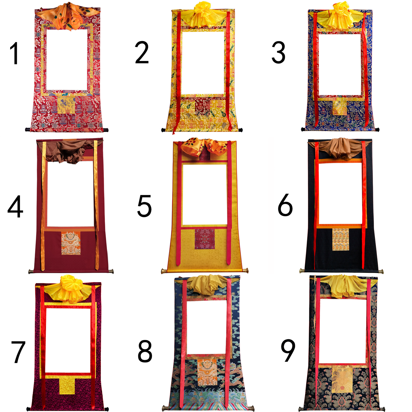 The Eighteen Arhats(18 Luohan)Woodblock Thangka Art