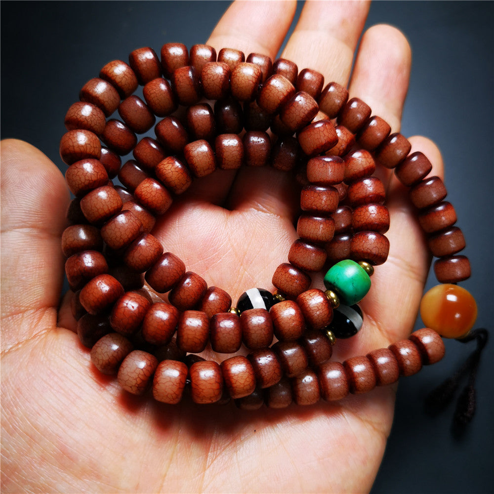Gandhanra Old Lotus Seed 108 Mala Beads for Meditation and Prayer