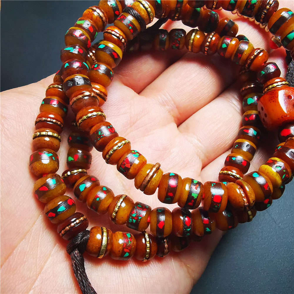 Old Yak Bone Mala with Bead Counters