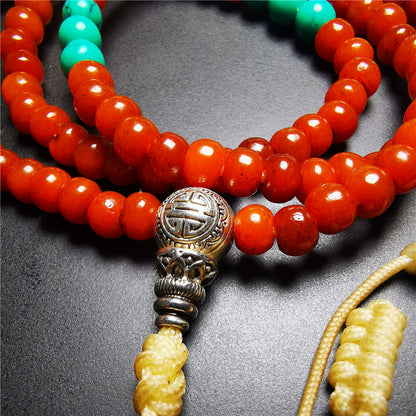 Turquoise and Yak Bone Mala Beads