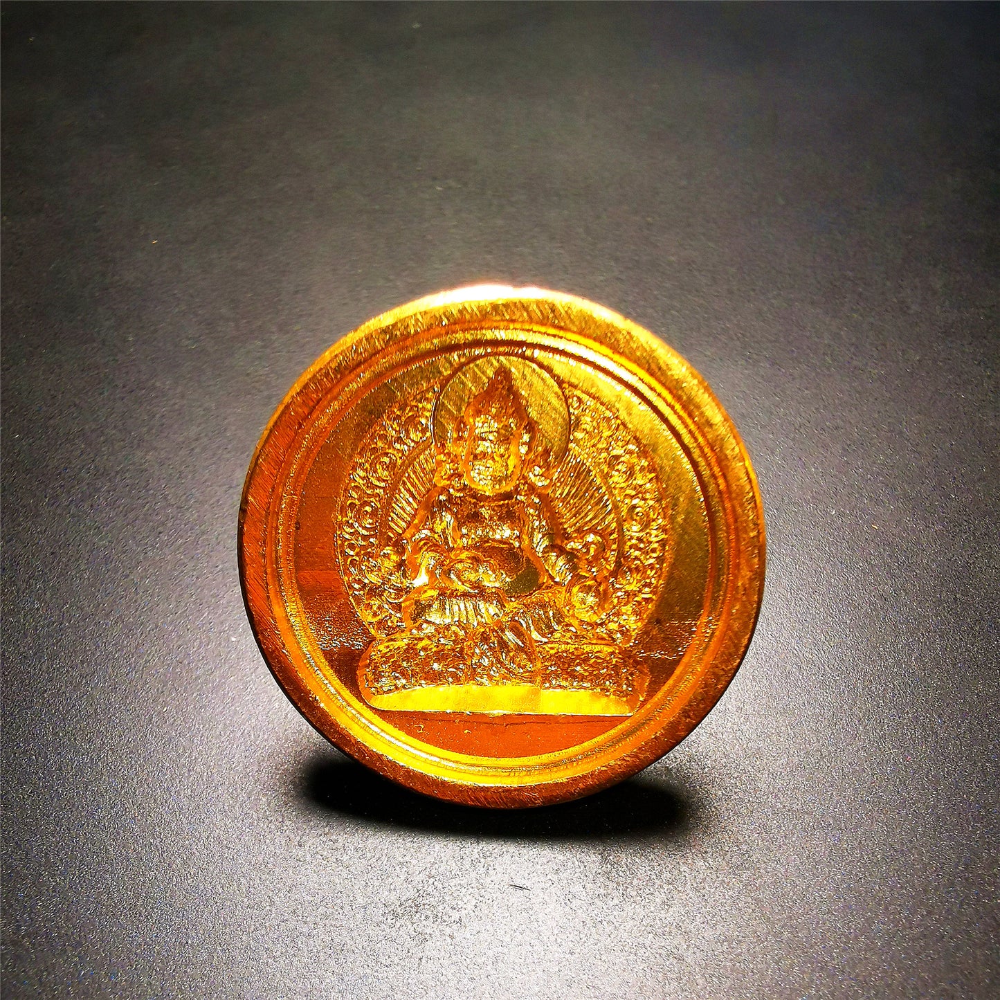 Gandhanra Handmade Small Round Tsa Tsa ,Tibetan Buddha Statue Mold-Yellow Jambhala