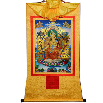 Maitreya Ajita - A Future Buddha of This World - Tibetan thangka painting, view 13