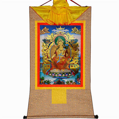 Maitreya Ajita - A Future Buddha of This World - Tibetan thangka painting, view 7