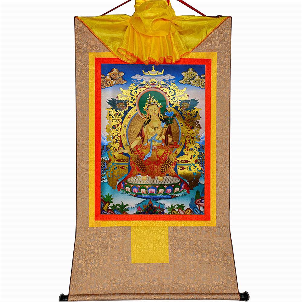 Maitreya Ajita - A Future Buddha of This World - Tibetan thangka painting, view 7