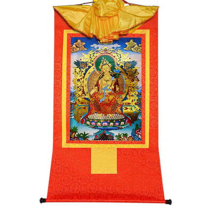 Maitreya Ajita - A Future Buddha of This World - Tibetan thangka painting, view 15