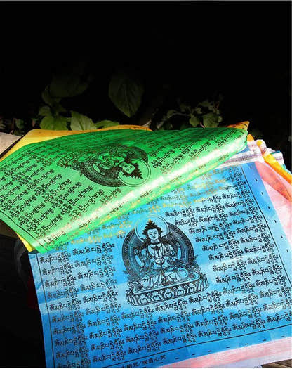 Prayer Flags of Om Mani Padme Hum,17.5 Ft total 21 Flags - Tibetan Buddhist art, view 9