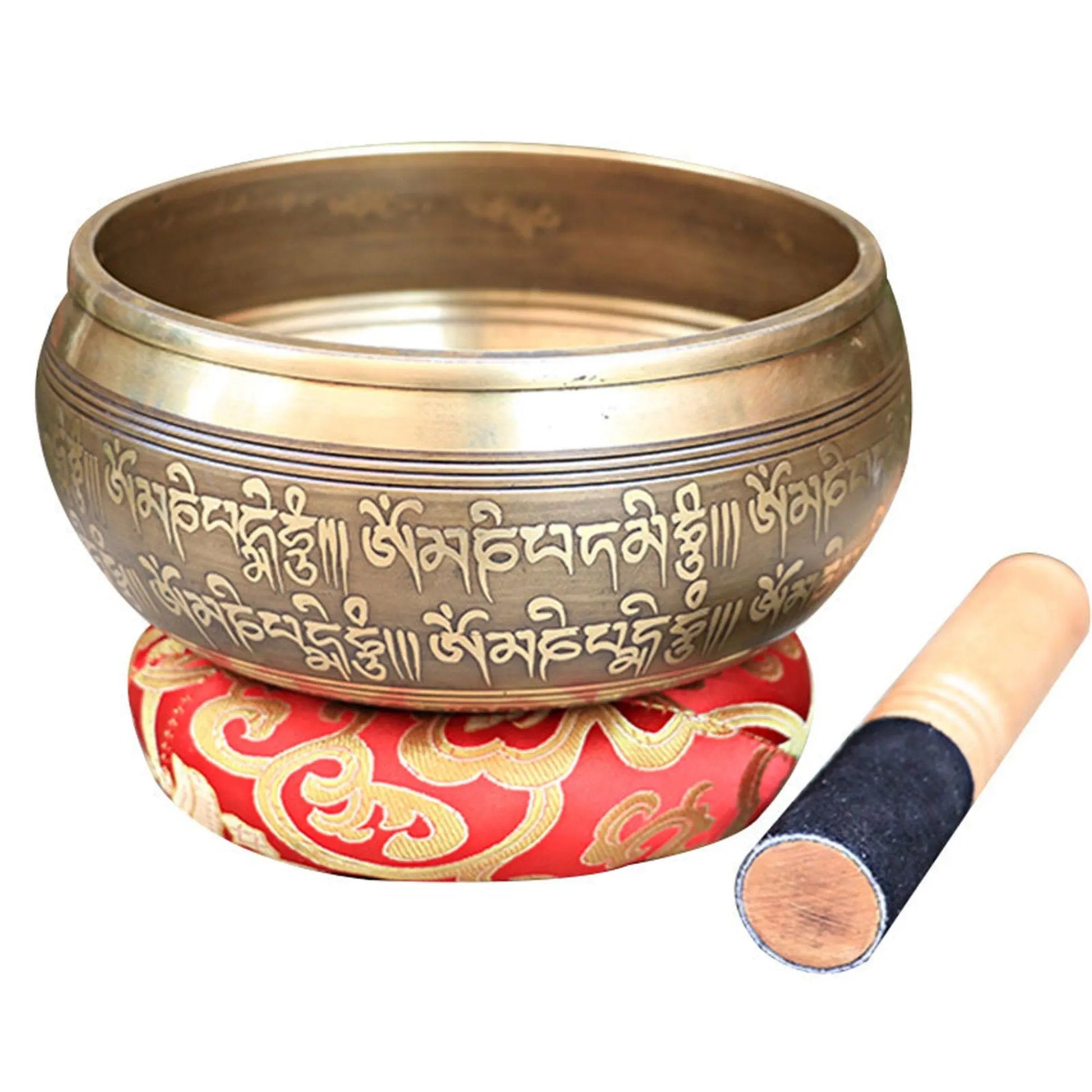 Gandhanra Tibetan Singing Bowl Set 4.2”- 6.5”,Engraved with Buddha Mantra/Statue Gandhanra-ART