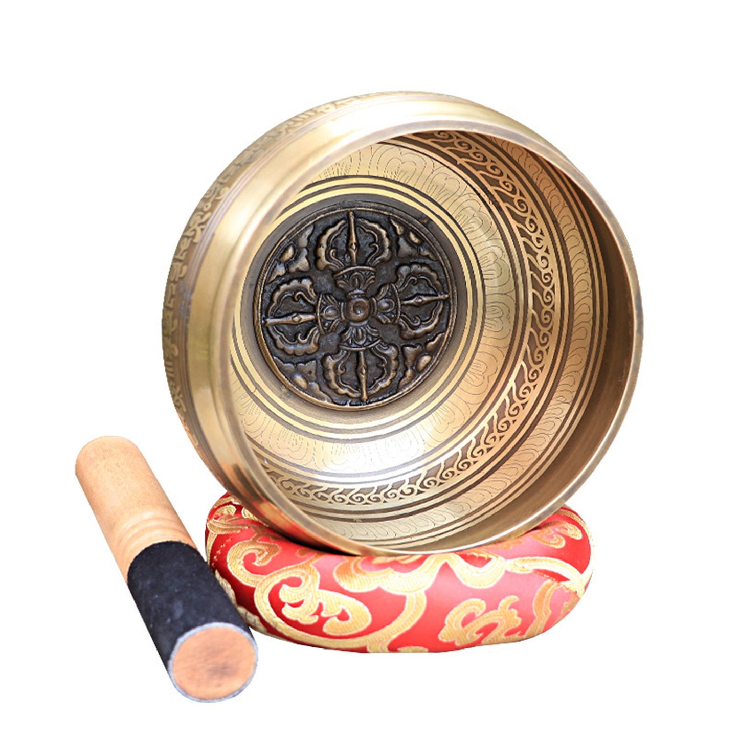 Gandhanra 4.2”- 6.5” Tibetan Singing Bowl,Engraved with Buddhism Mantra Cross Vajra