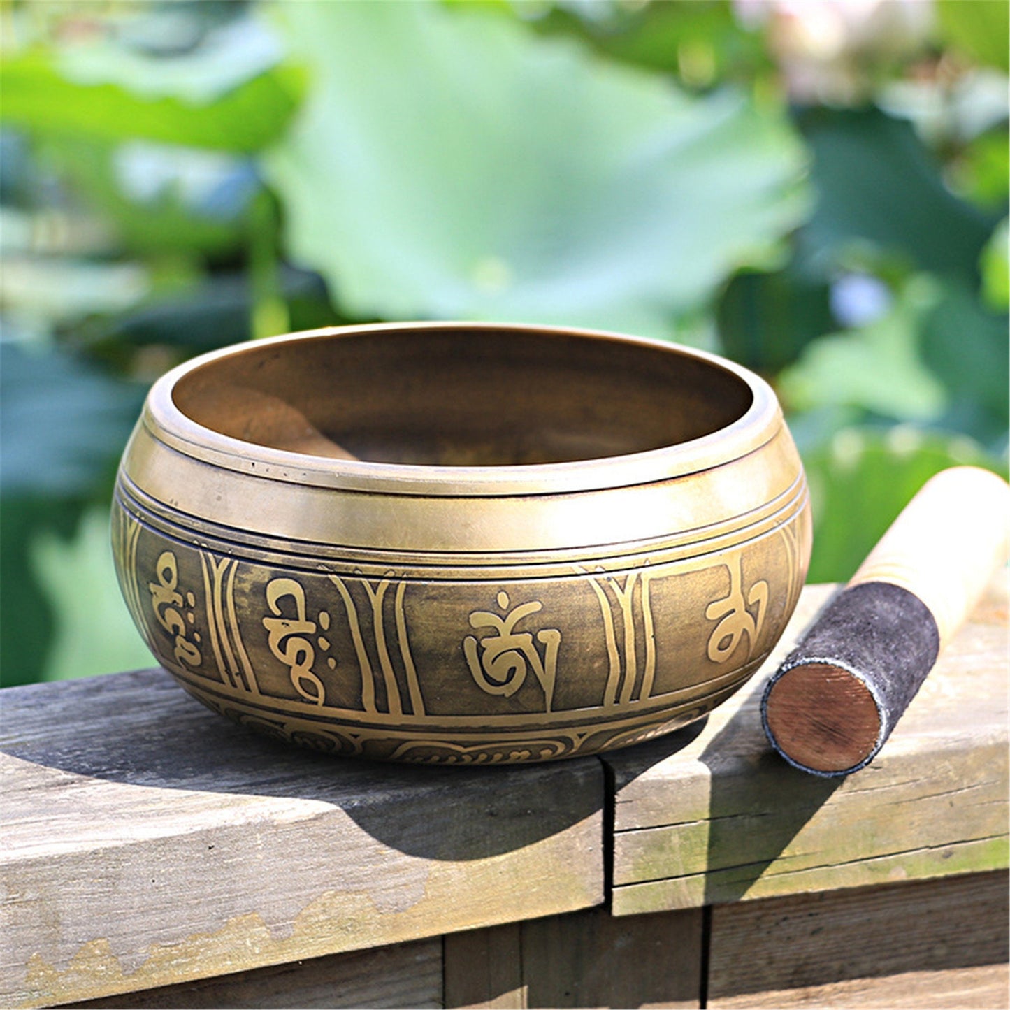 Gandhanra 4.2”- 6.5” Tibetan Singing Bowl,Engraved with Buddhism Mantra Cross Vajra