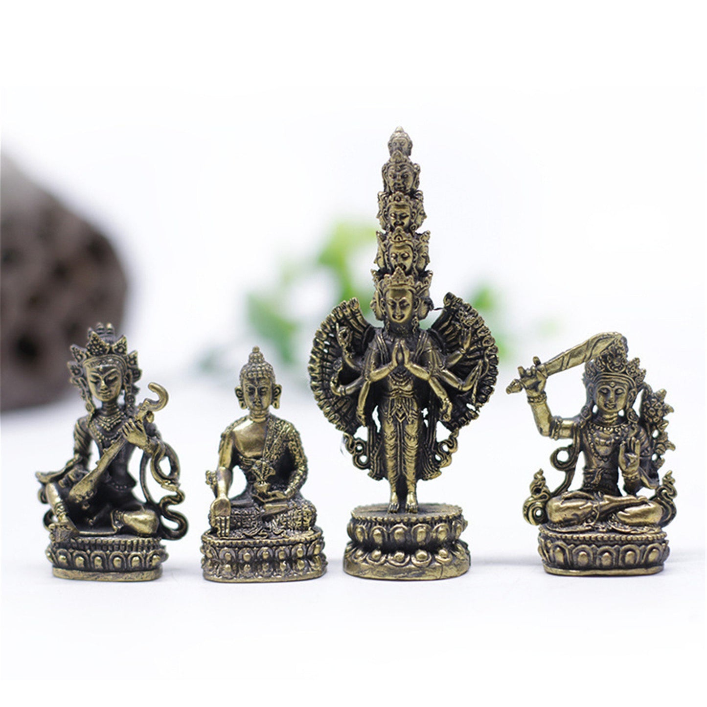 Gandhanra  13 Types Handcarved Mini Brass Buddha Statue