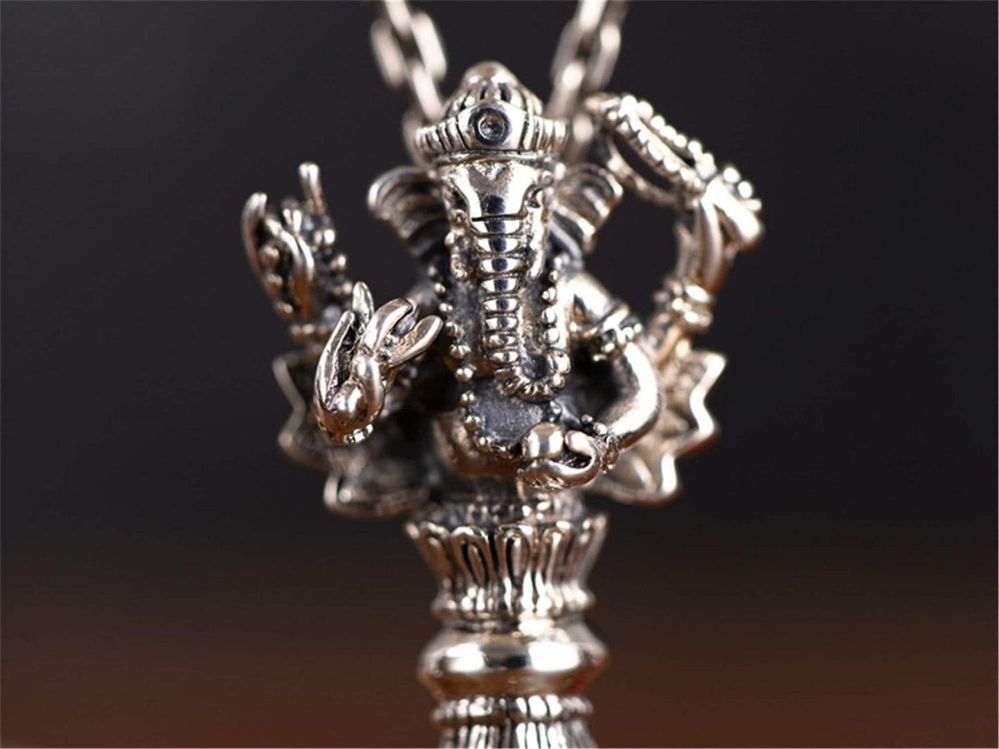 Gandhanra Handmade Dorje Phurba Dagger Necklace,Vajra Pendant,Kila Amulet, Sterling Silver Tibetan Jewelry