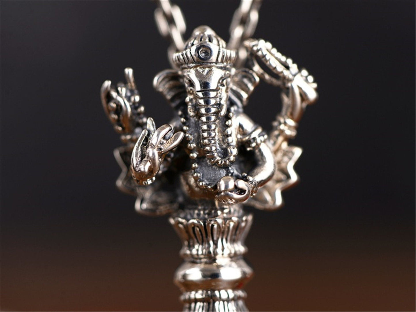 Gandhanra Dorje Phurba Dagger Necklace,Vajra Pendant,Kila Buddhist Protection Amulet, Sterling Silver Tibetan Jewelry