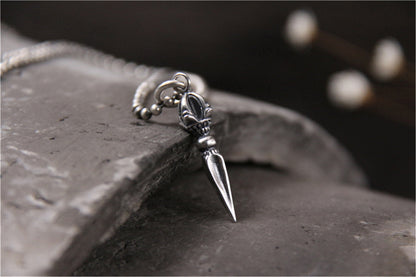 Gandhanra Handmade Phurba Dagger Amulet,Kila Pendant, Sterling Silver Tibetan Jewelry