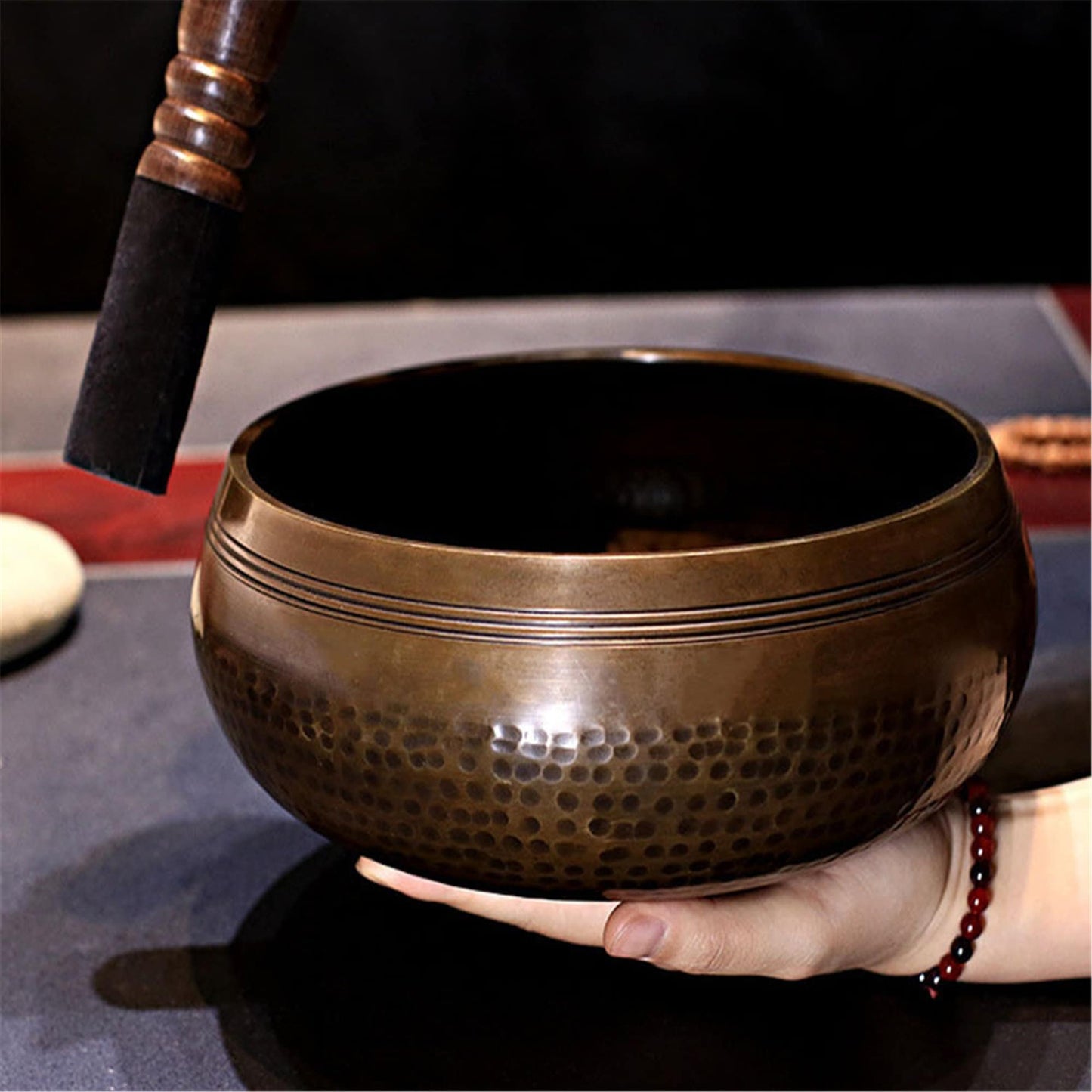 Gandhanra Unique Hand Forged 4.0"-7.9" Tibetan Full Moon Singing Bowl