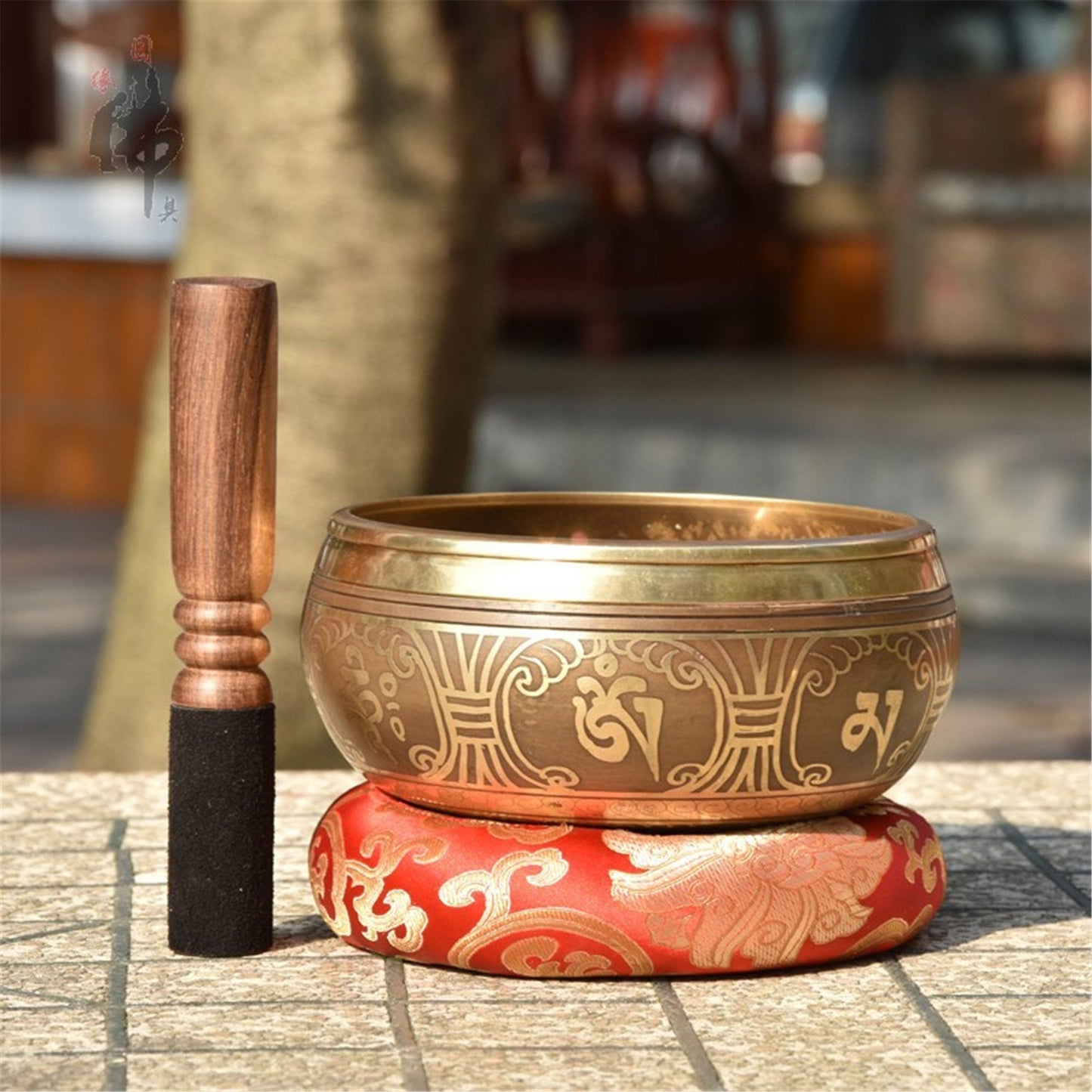 Gandhanra 4.2”- 6.5” Tibetan Singing Bowl,Engraved with Buddhism Mantra Cross Vajra