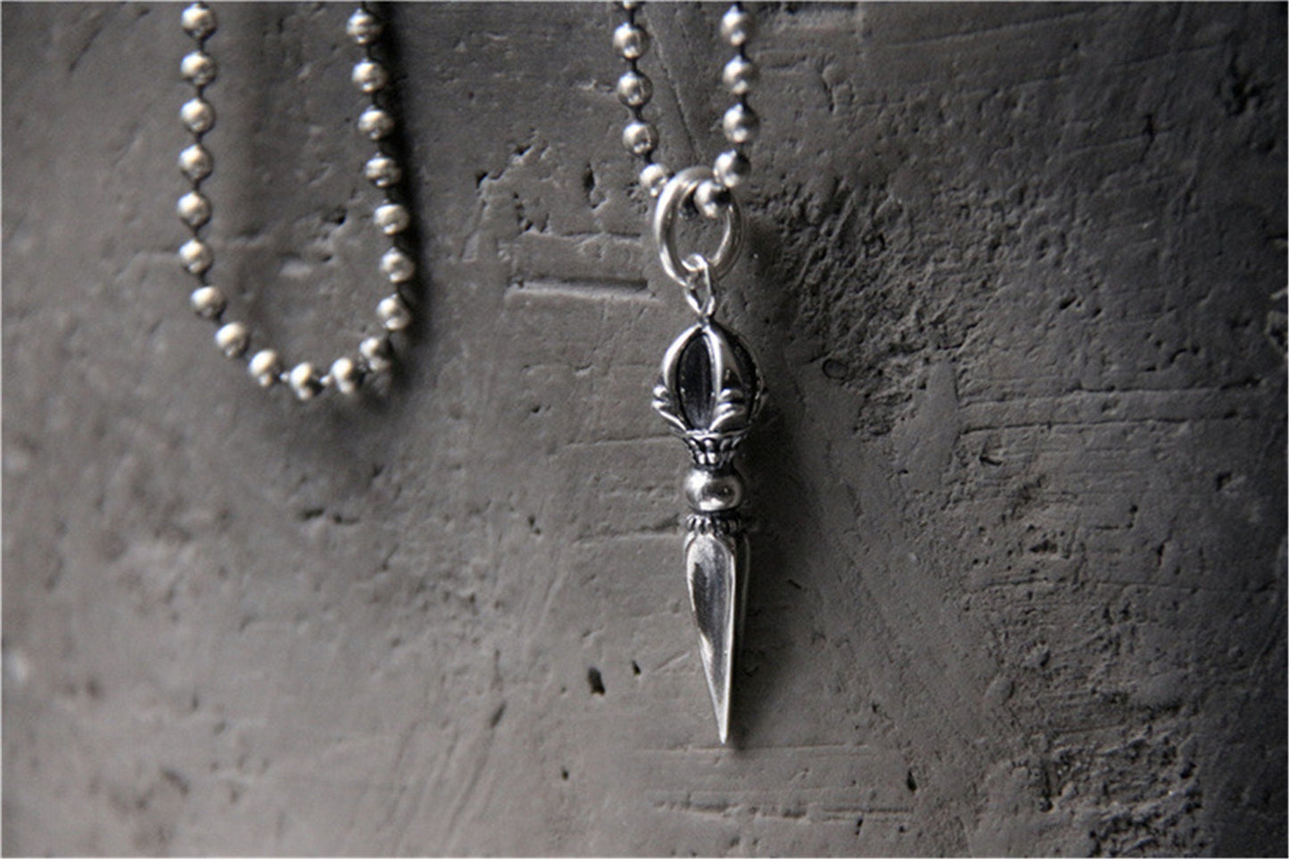 Gandhanra Handmade Phurba Dagger Amulet,Kila Pendant, Sterling Silver Tibetan Jewelry