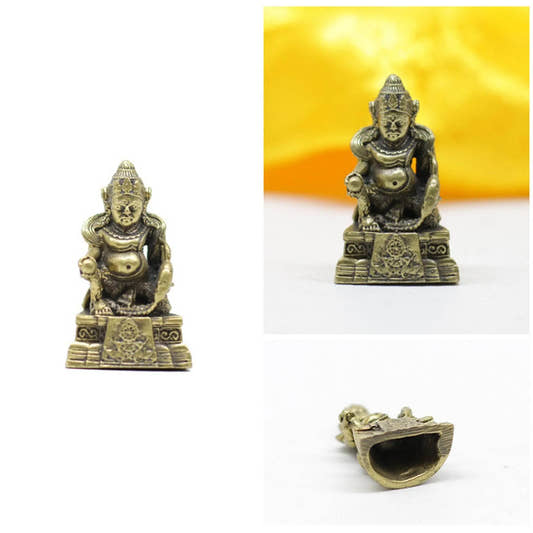 Yellow Jambhala - Tibetan Buddhist art, front view