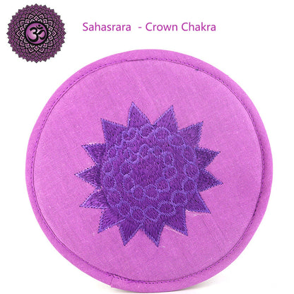 Singing Bowl Cushion with Chakra Symbols