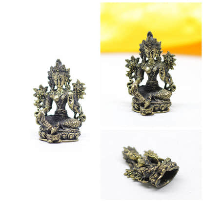 Green Tara, Padmapani's Tears - Tibetan Buddhist art, front view