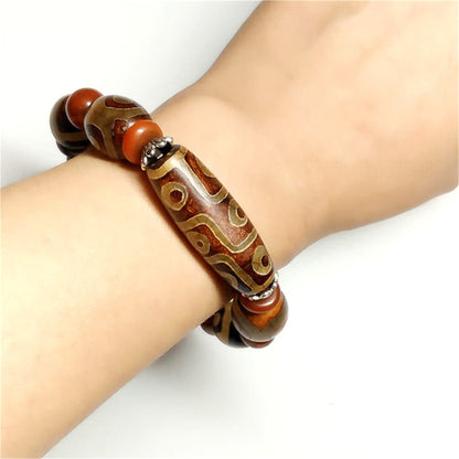 Gandhanra Handmade Antique Tibetan Dzi Bead Bracelet