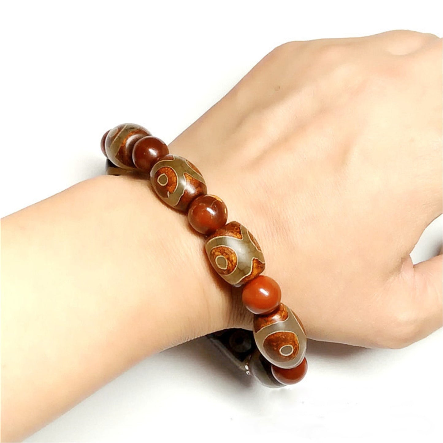 Gandhanra Handmade Antique Tibetan Dzi Bead Bracelet