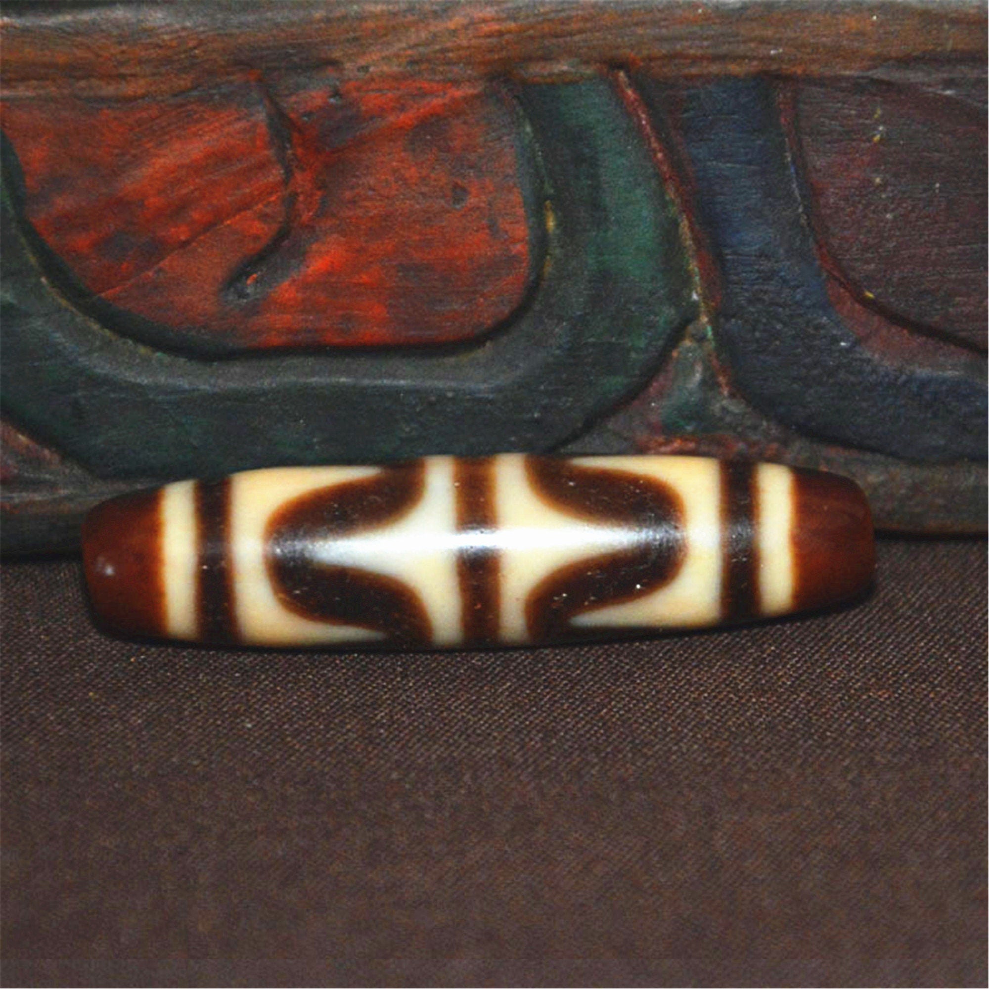 Old Natural Tiger Tooth sale Tibetan and Tasso Dzi Bead