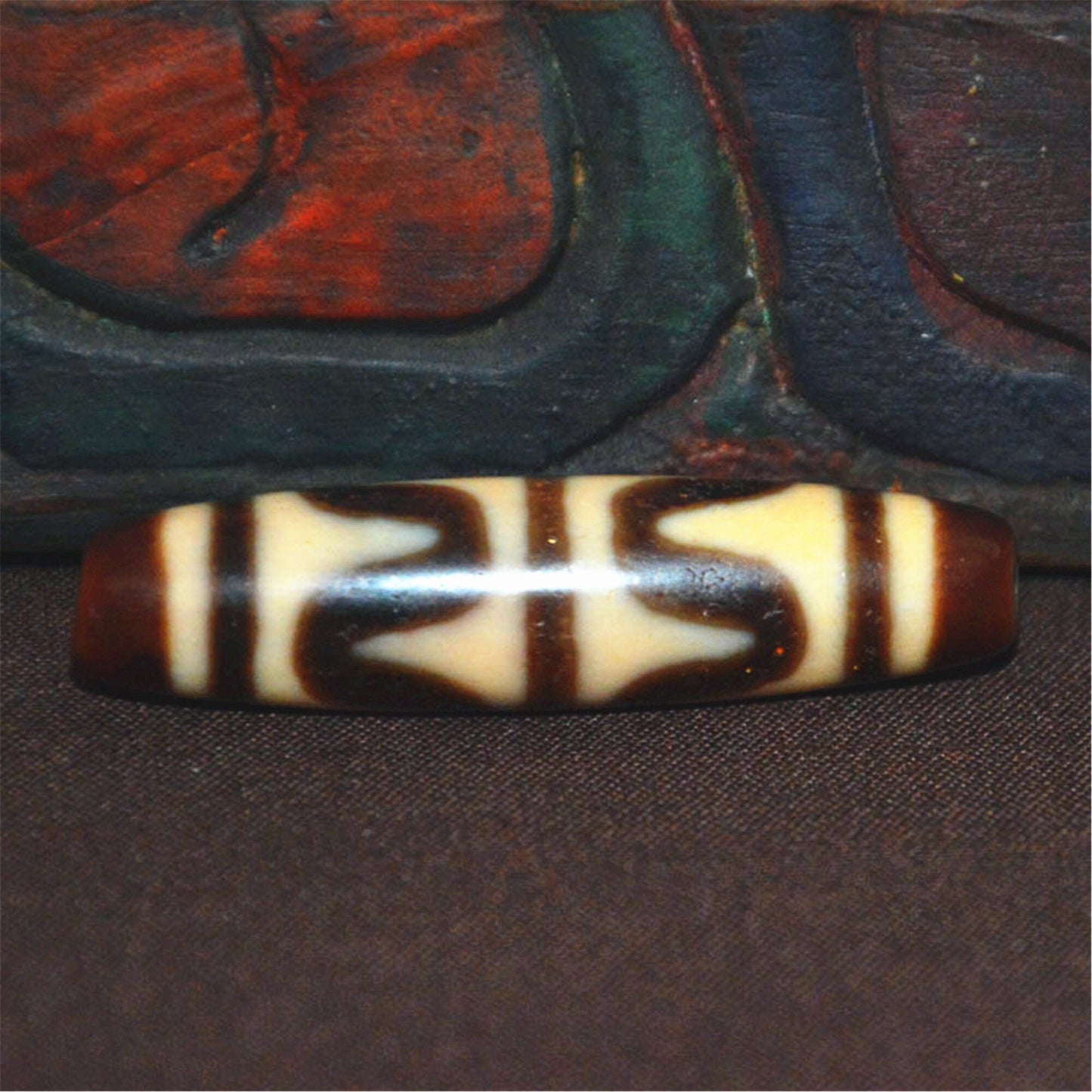 Gandhanra Acient Tibetan Tiger Tooth Tasso Dzi Bead(30 Years Old)