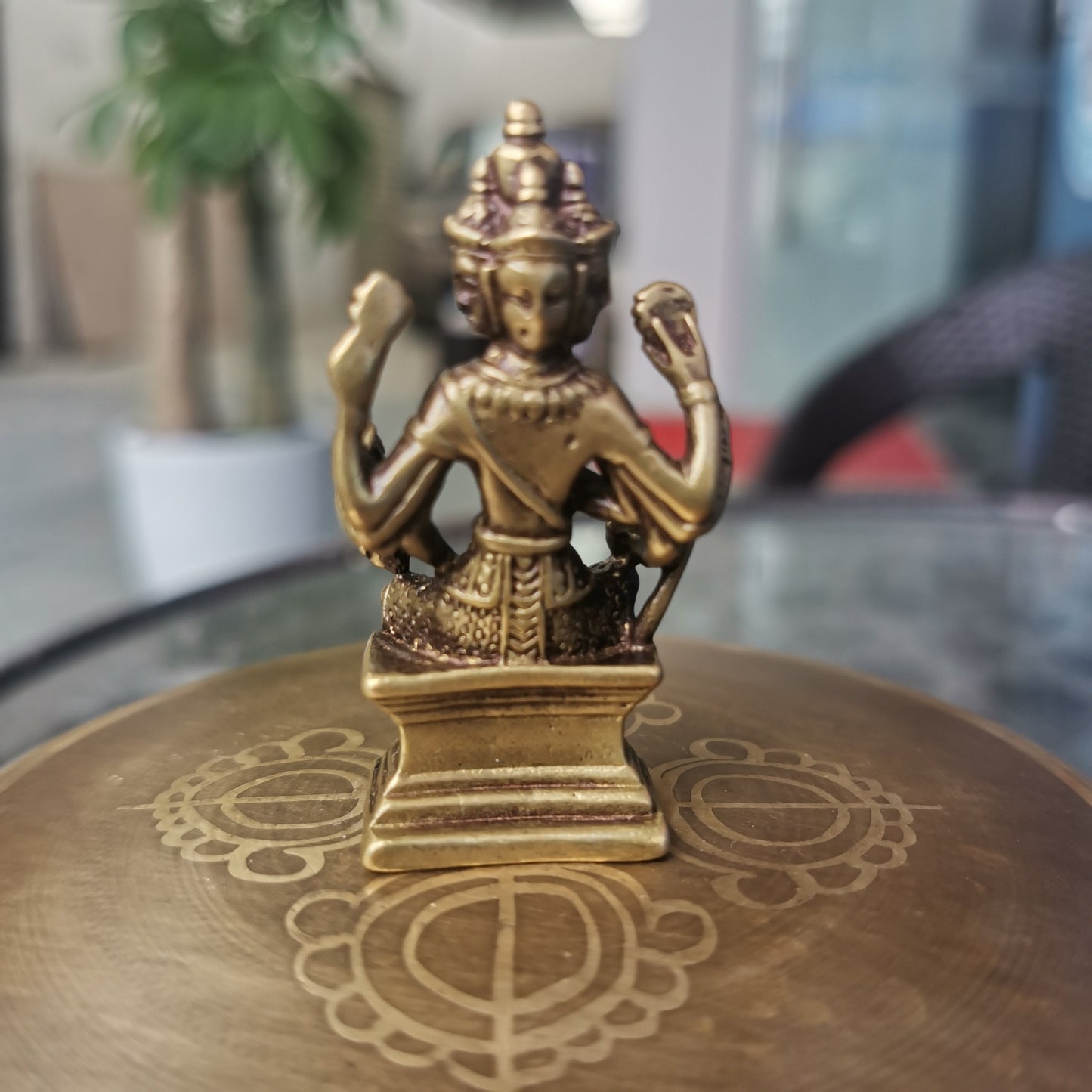 Gandhanra Vintage Brahma Statue,Handcarved,Top Collection Figurine Amulet,Zen Home Decor