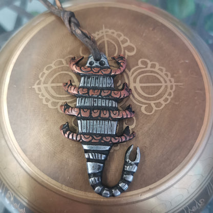 Gandhanra Antique Tibetan Thokcha Amulet,Scorpion Guru of Padmasambhava, Buddhist Scorpion Totem